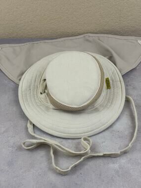 Equator Expedition Series Safari Hat Men Beige Canvas Neck Guard Compass